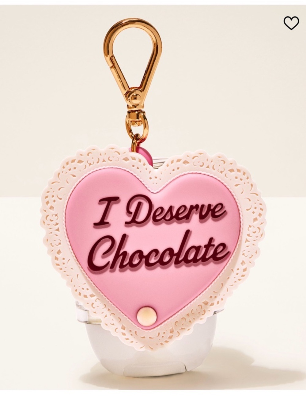 Bath & Body Works Pink Heart 'I Deserve Chocolate' Pocketbac/Keychain Holder